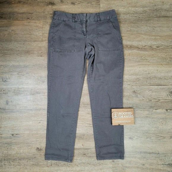 Ann Taylor Pants - LOFT Ann Taylor Jeans Gray Solid Casual Cotton Pants Straight Leg Flat Front 4